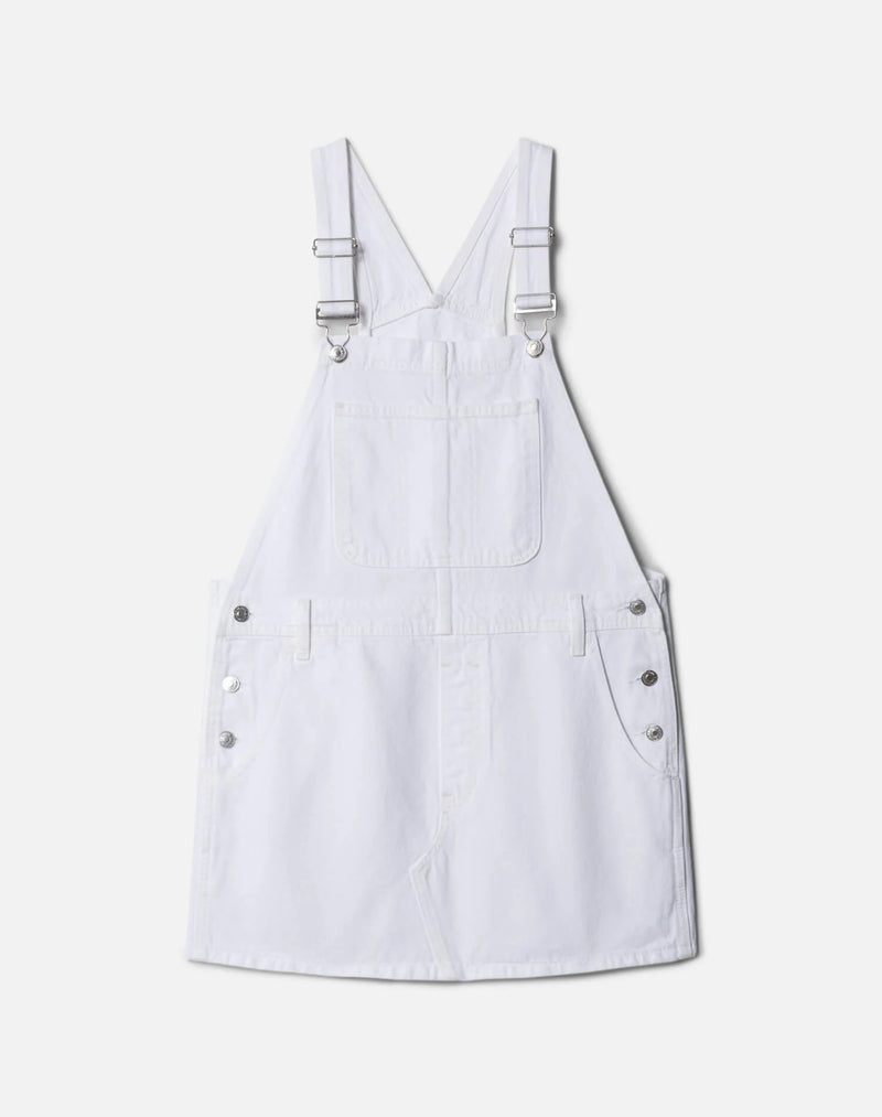 RE/DONE THE OVERALL DRESS WHITE