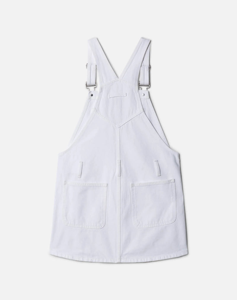 RE/DONE THE OVERALL DRESS WHITE