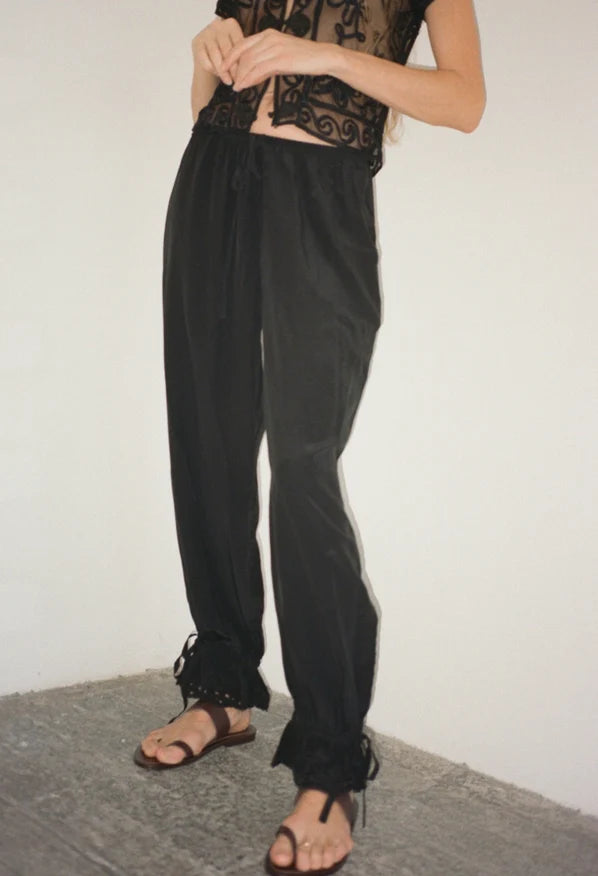 Ciao Lucia Pauli Black Silk Pant