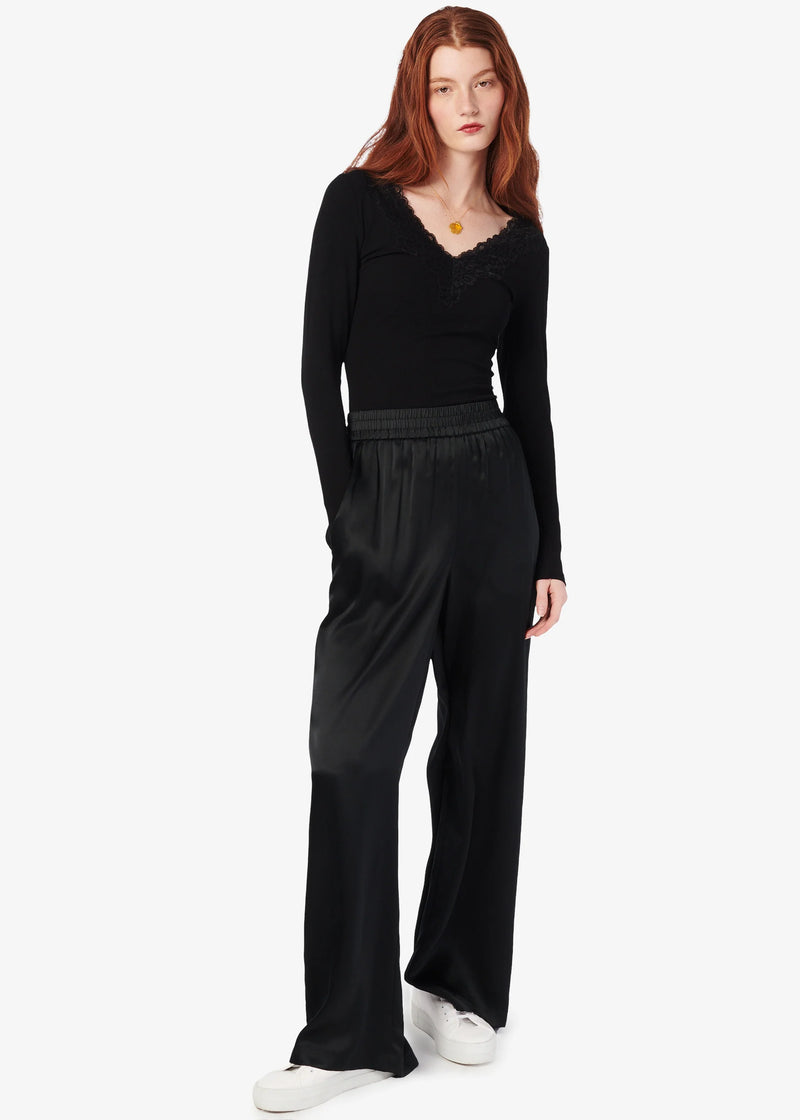 CAMI NYC ROONEY RIB KNIT TOP BLACK