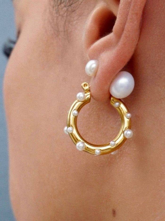 Ellie Vail Jewelry - Ellie Vail - Nicoletta Pearl Hoop Earring