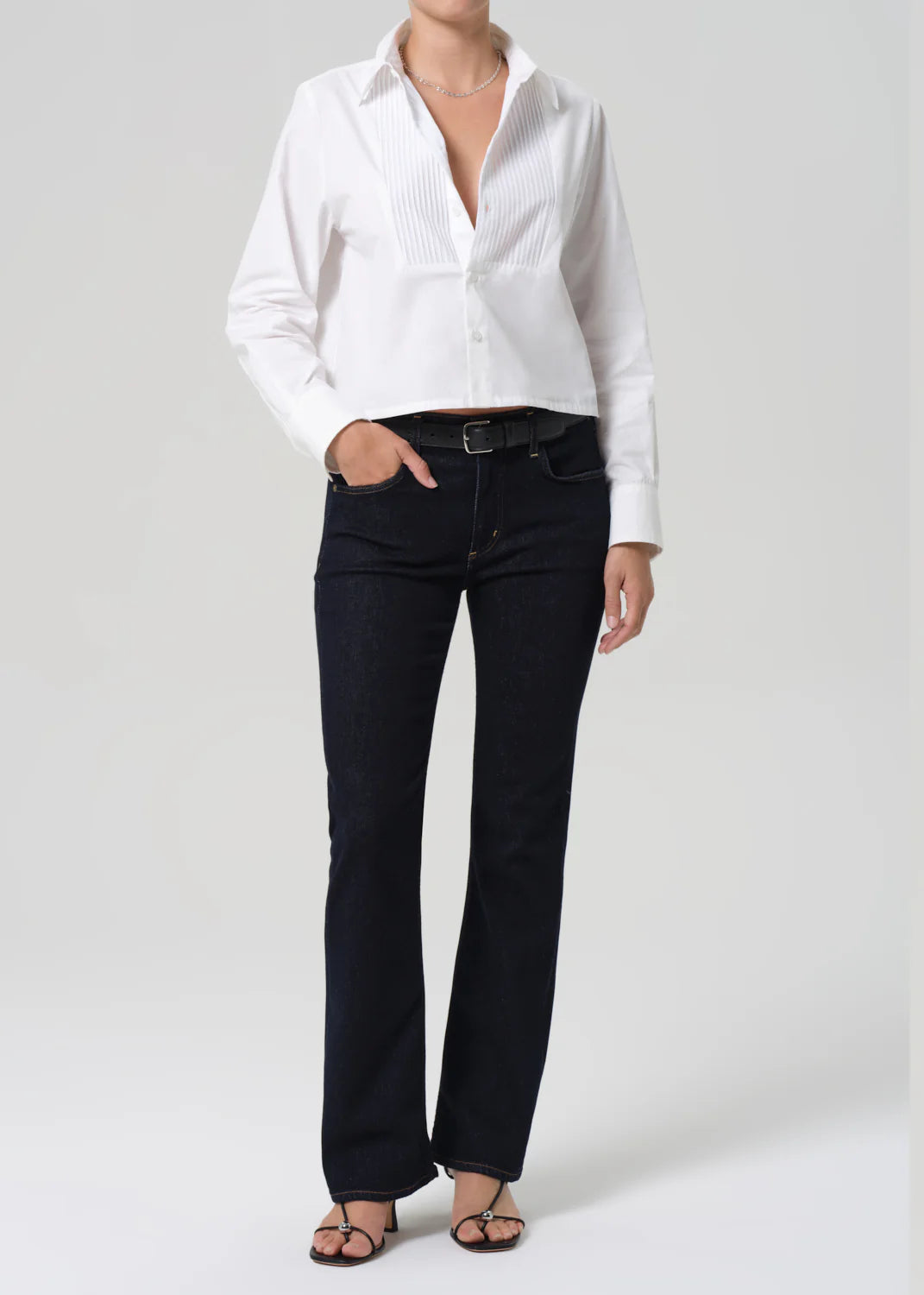 Citizens of Humanity Fino Boxy Cropped Tuxedo In White