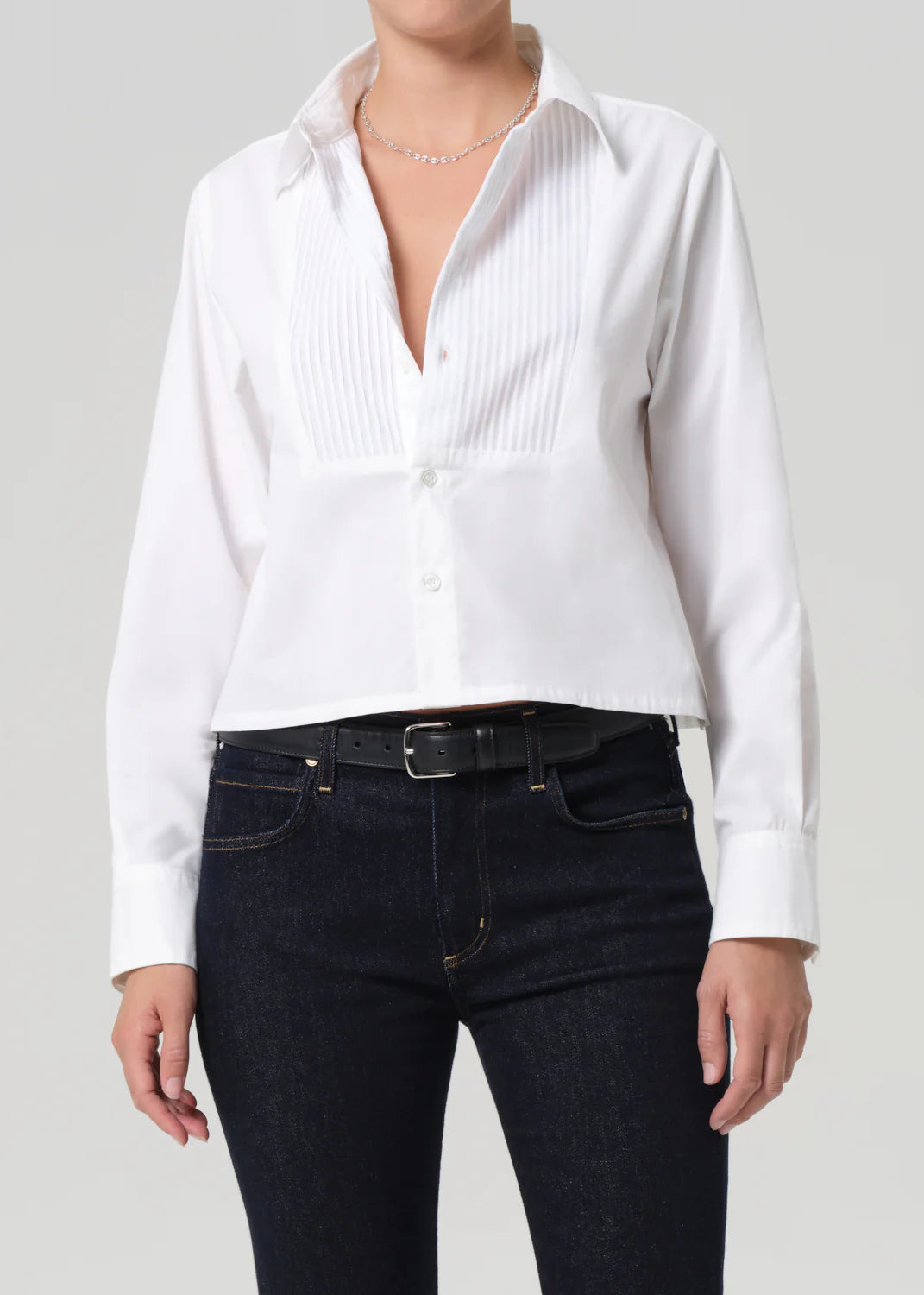 Citizens of Humanity Fino Boxy Cropped Tuxedo In White