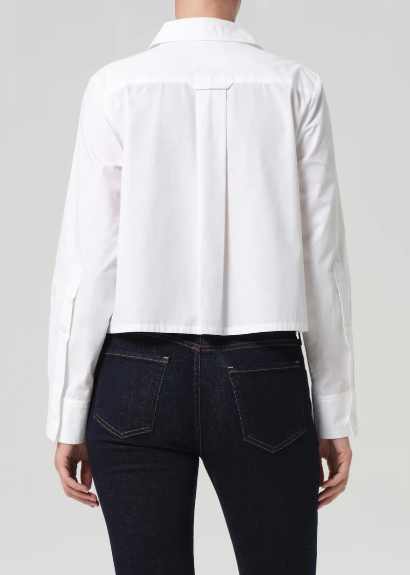 Citizens of Humanity Fino Boxy Cropped Tuxedo In White