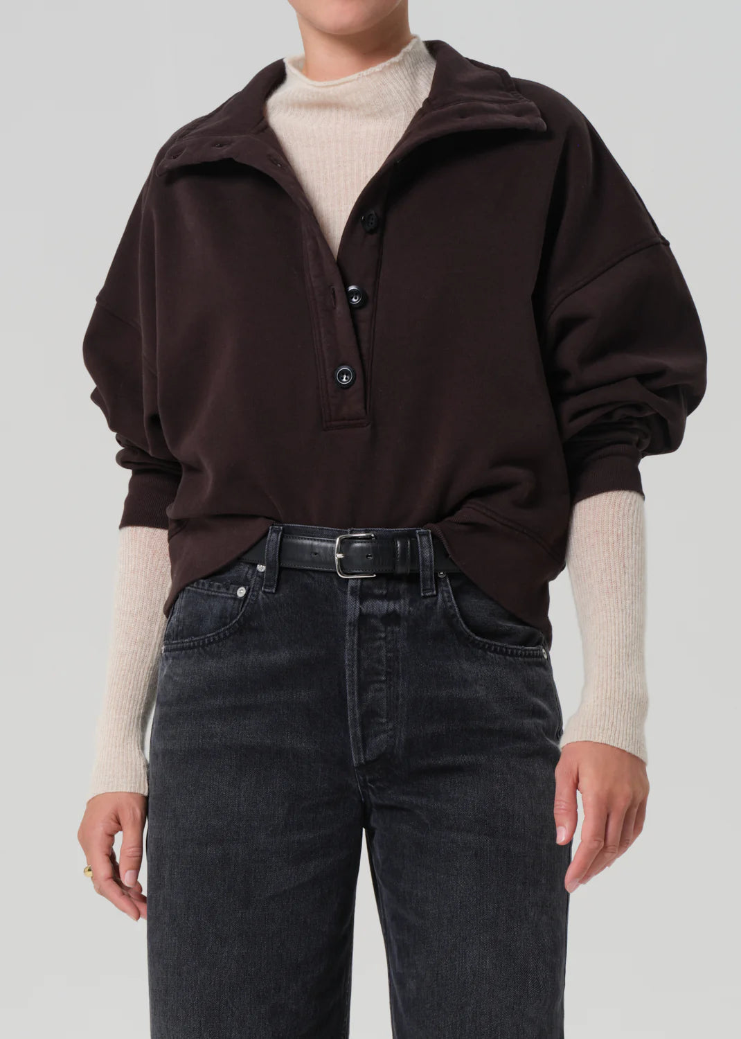 Citizen of Humanity Mirelle Funnel Neck In Chocolate