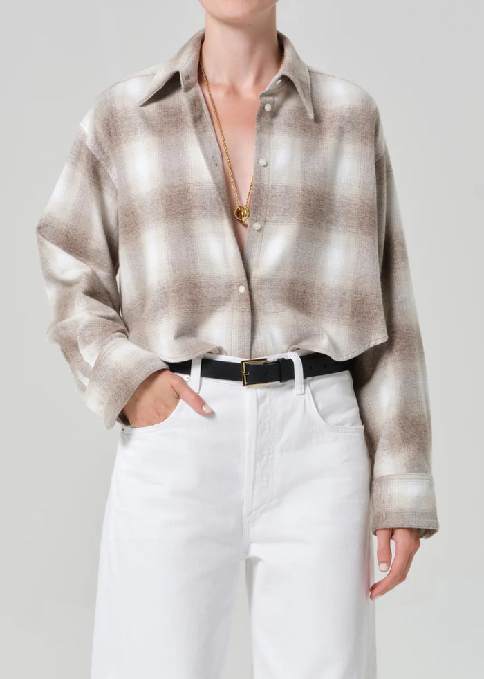 Citizens of Humanity Ana Cropped Shirt In Schiffer Plaid