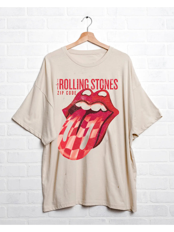 Concepts Reno Rolling Stones Zip Code Off White One Size Graphic Tee