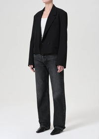 Agolde SHOREDITCH SKI CLUB X AGOLDE CALLIE CROPPED BLAZER IN BLACK