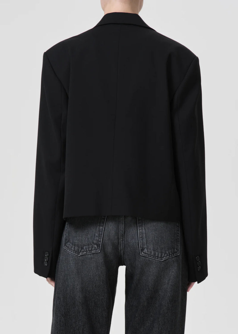 Agolde SHOREDITCH SKI CLUB X AGOLDE CALLIE CROPPED BLAZER IN BLACK