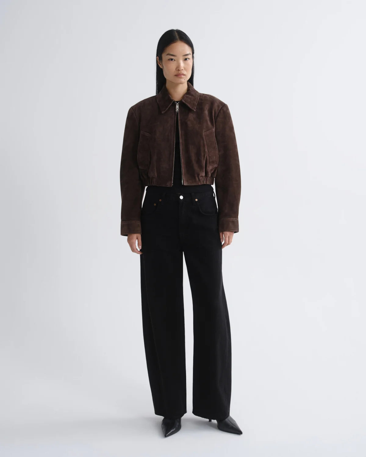 Agolde NAHLA CROPPED SUEDE JACKET Root