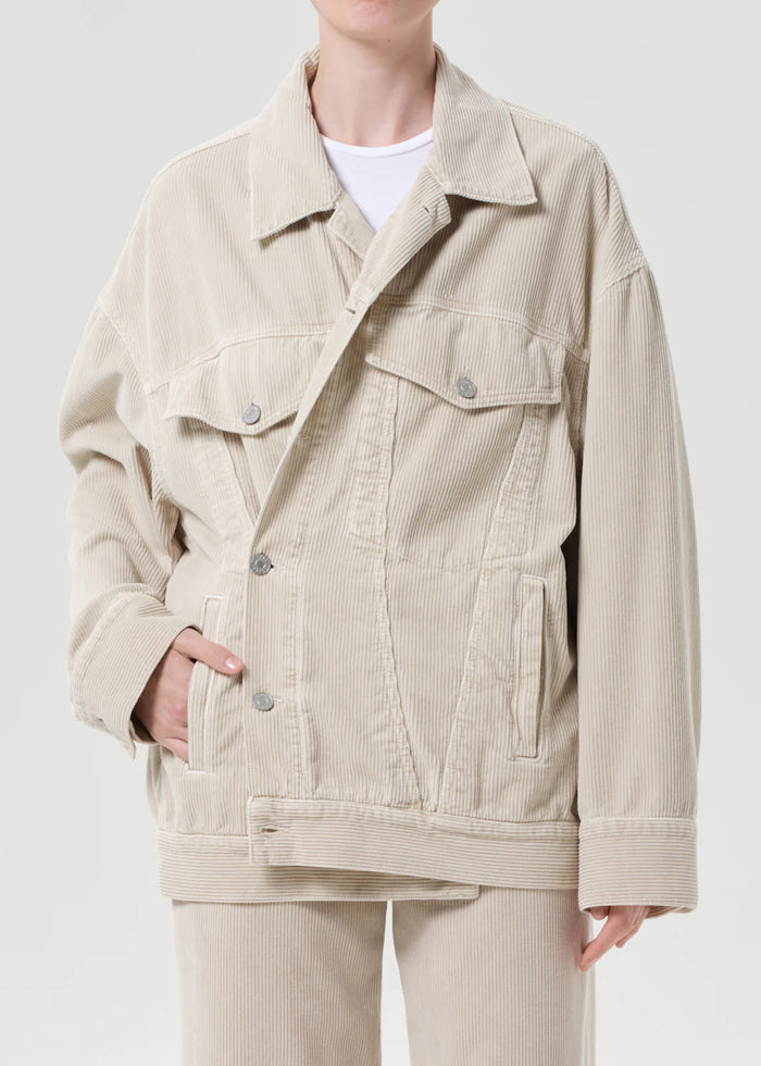 AGOLDE REWORKED WAYNE JACKET (CORDUROY) IN RICE GRASS