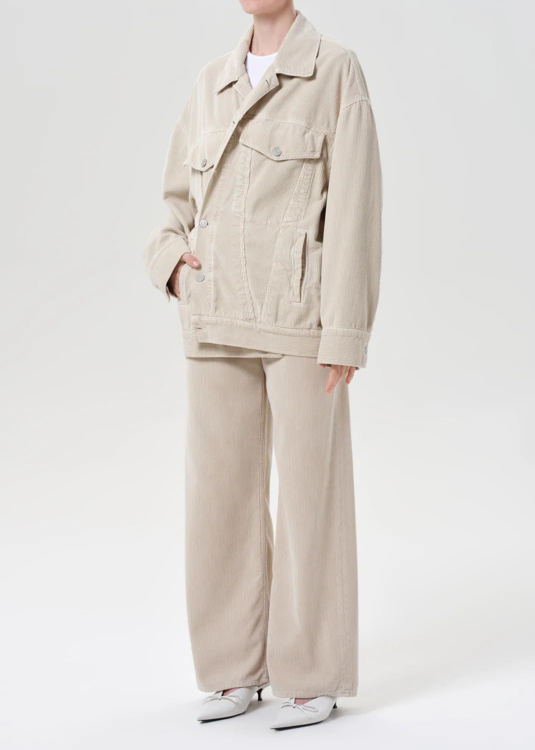 AGOLDE REWORKED WAYNE JACKET (CORDUROY) IN RICE GRASS