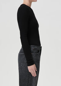 Agolde ALMA SHRUNKEN CREWNECK IN BLACK