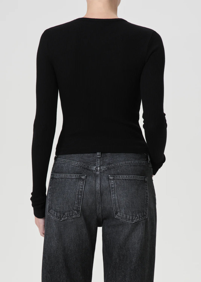 Agolde ALMA SHRUNKEN CREWNECK IN BLACK