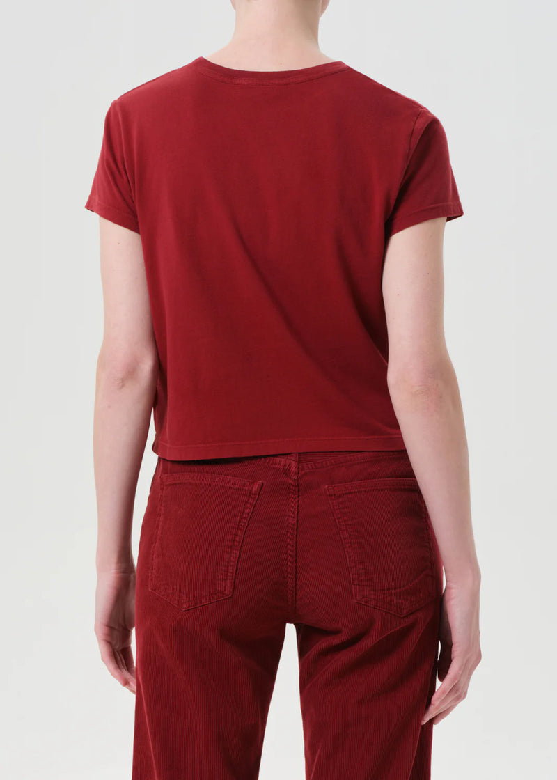 Agolde ADINE SHRUNKEN TEE IN BRICK