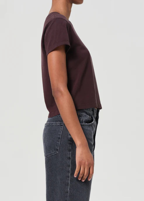 AGOLDE ADINE SHRUNKEN TEE - ROOT