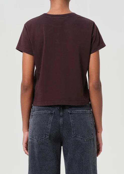 AGOLDE ADINE SHRUNKEN TEE - ROOT