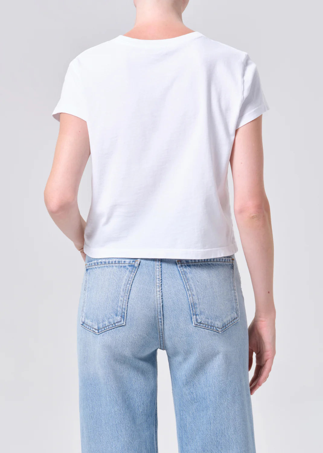 AGOLDE ADINE SHRUNKEN TEE IN WHITE
