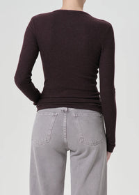 Agolde DELPHI SLIM TEE IN RAISIN