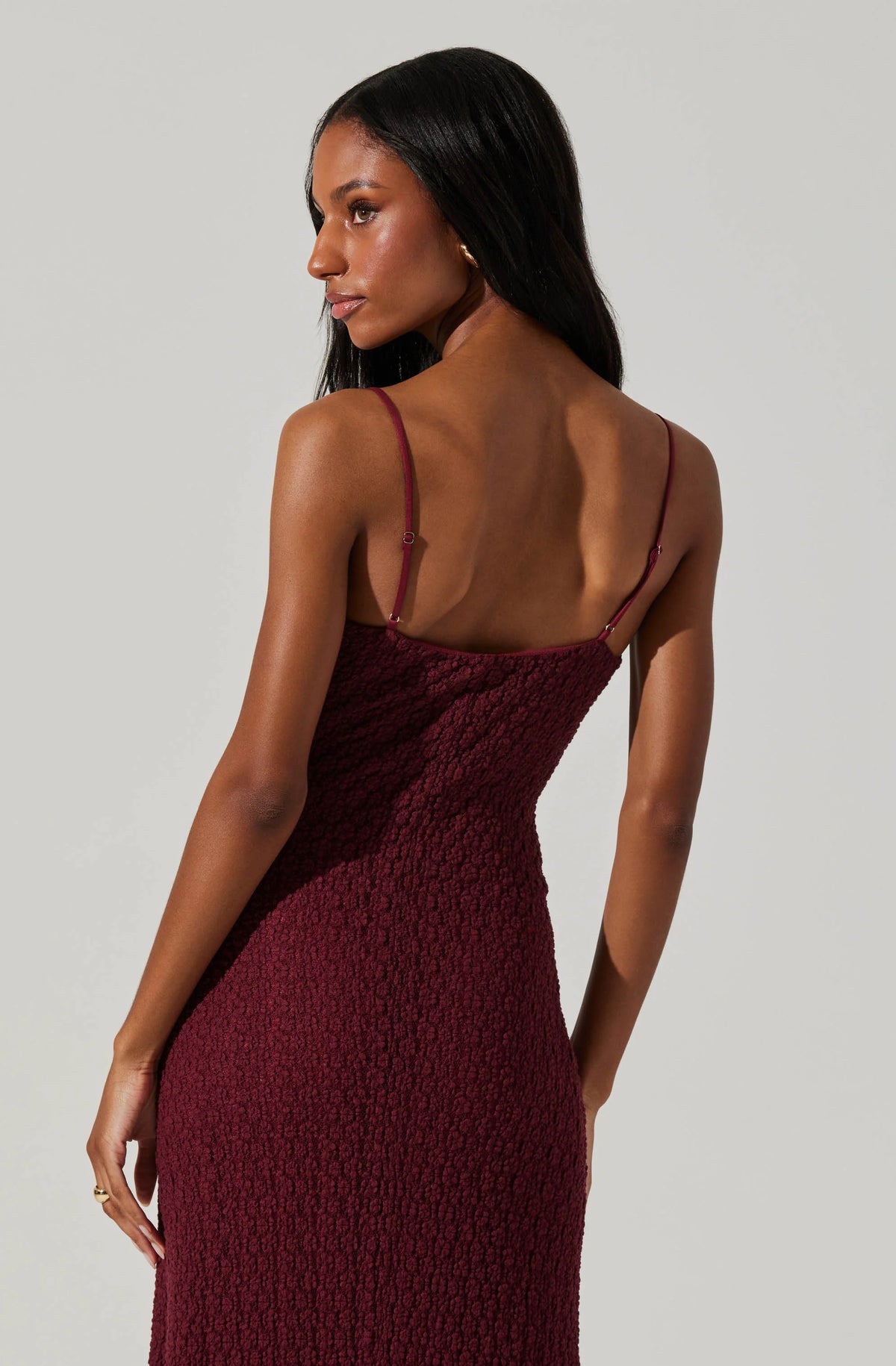 ASTR Renaisse Textured Maxi Dress Plum