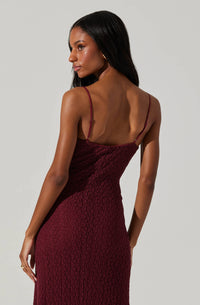 ASTR Renaisse Textured Maxi Dress Plum