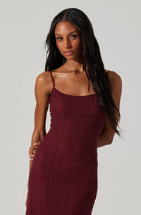 ASTR Renaisse Textured Maxi Dress Plum