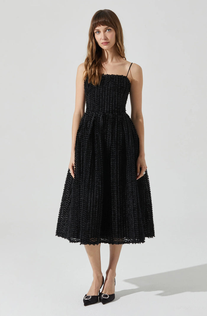 Astr The Label Avani Textured Midi Dress