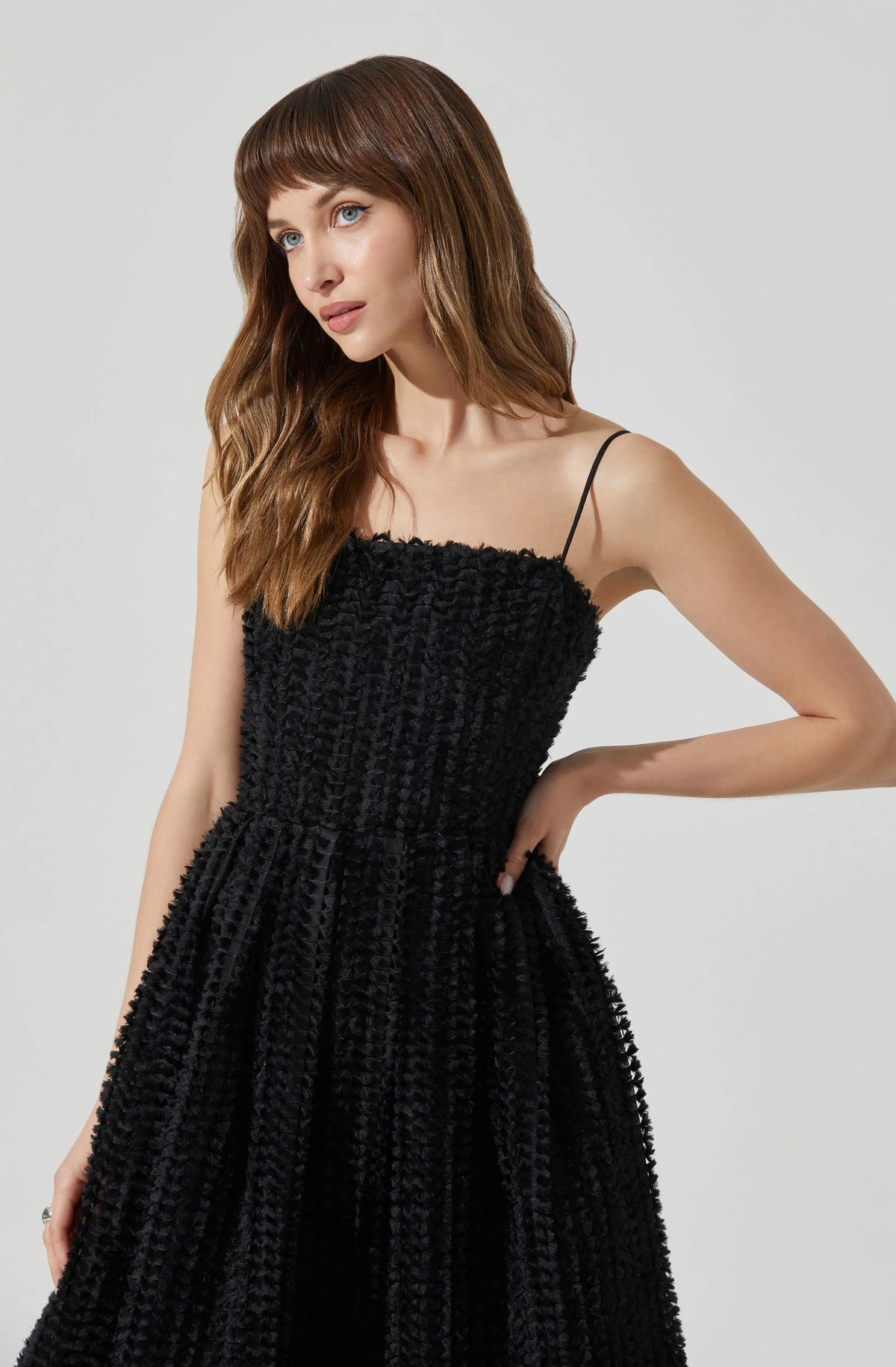 Astr The Label Avani Textured Midi Dress