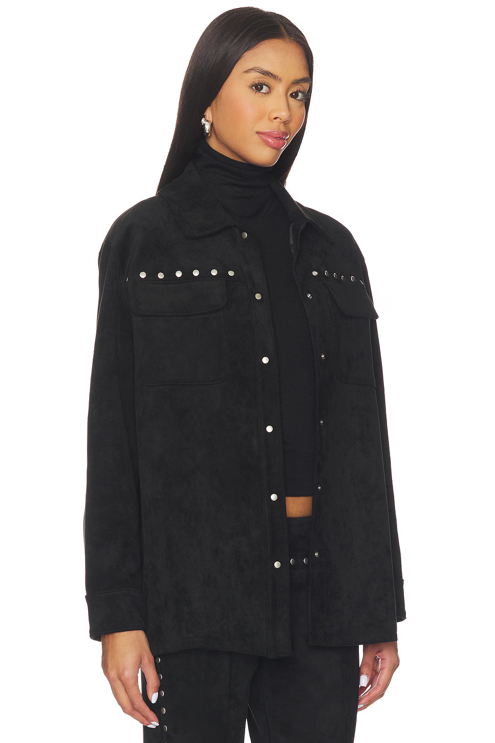 AMANDA UPRICHARD Nirvana Suede Jacket- Black
