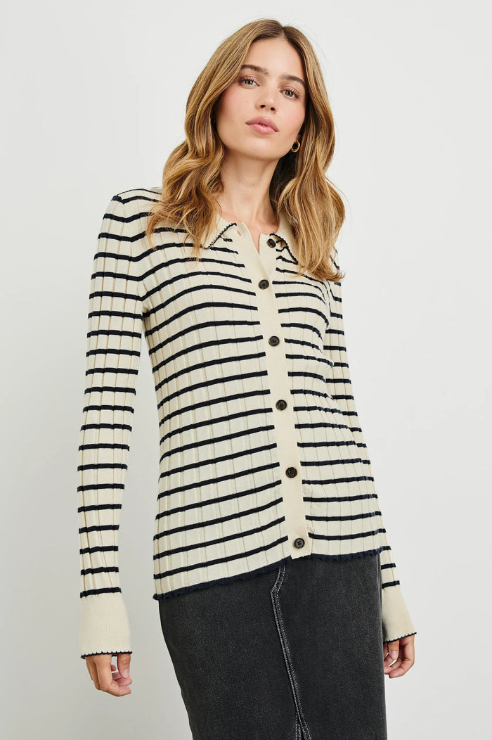 Rails Aurelia Top Ivory Navy Stripe