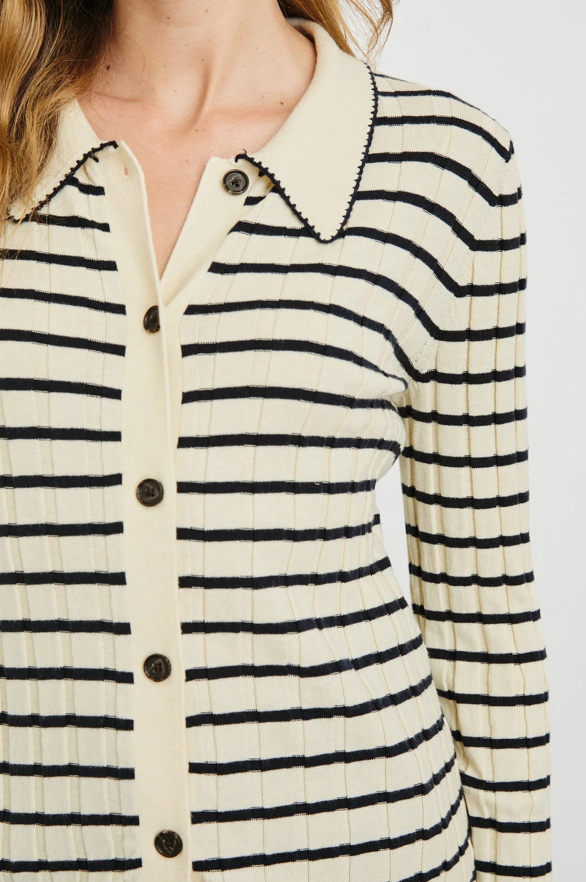 Rails Aurelia Top Ivory Navy Stripe