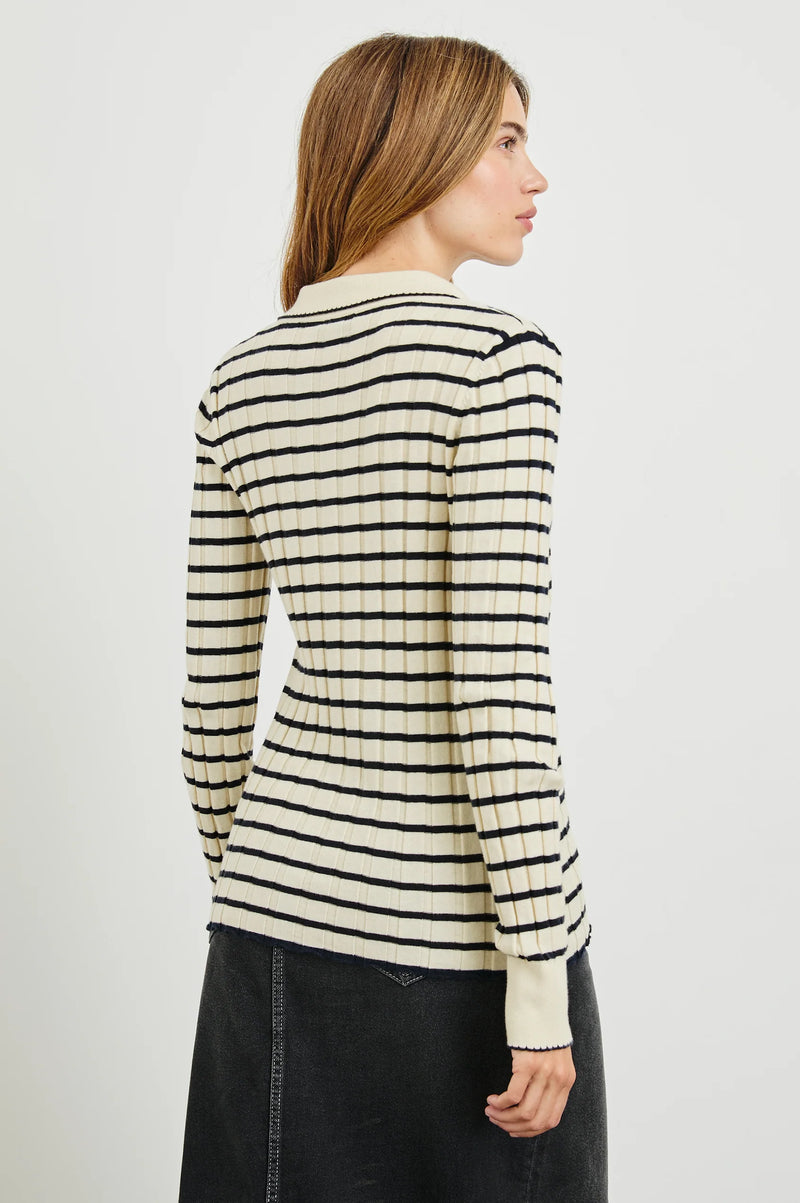 Rails Aurelia Top Ivory Navy Stripe