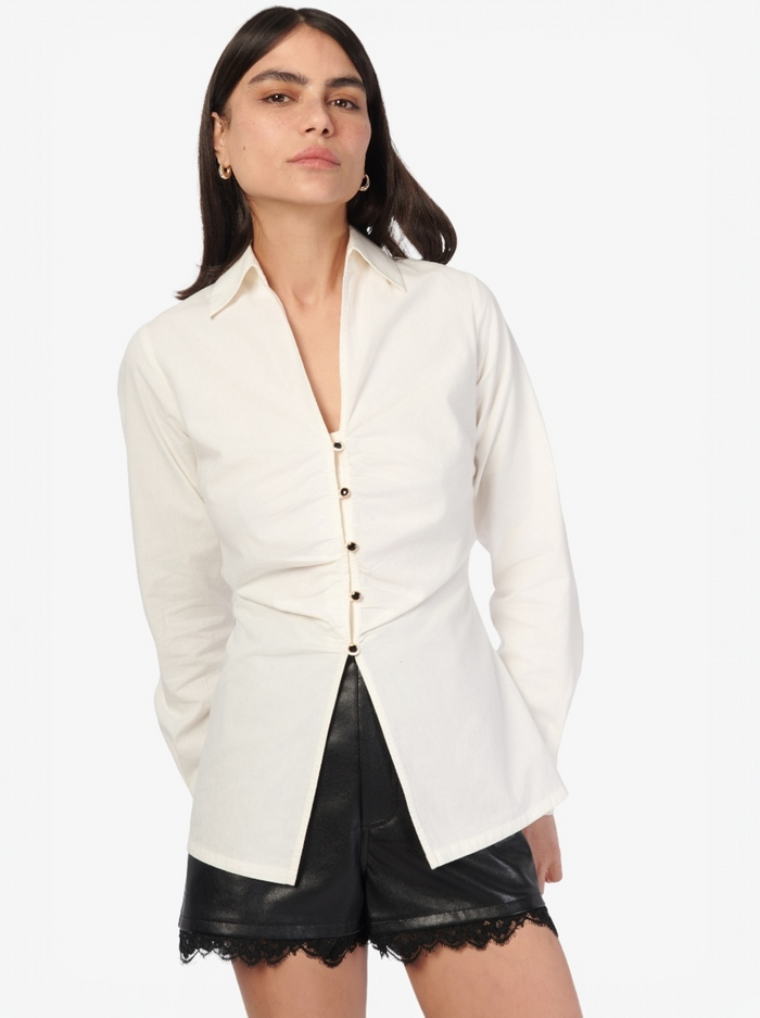 Cami NYC  Alistair Cotton Poplin Top Macadamia