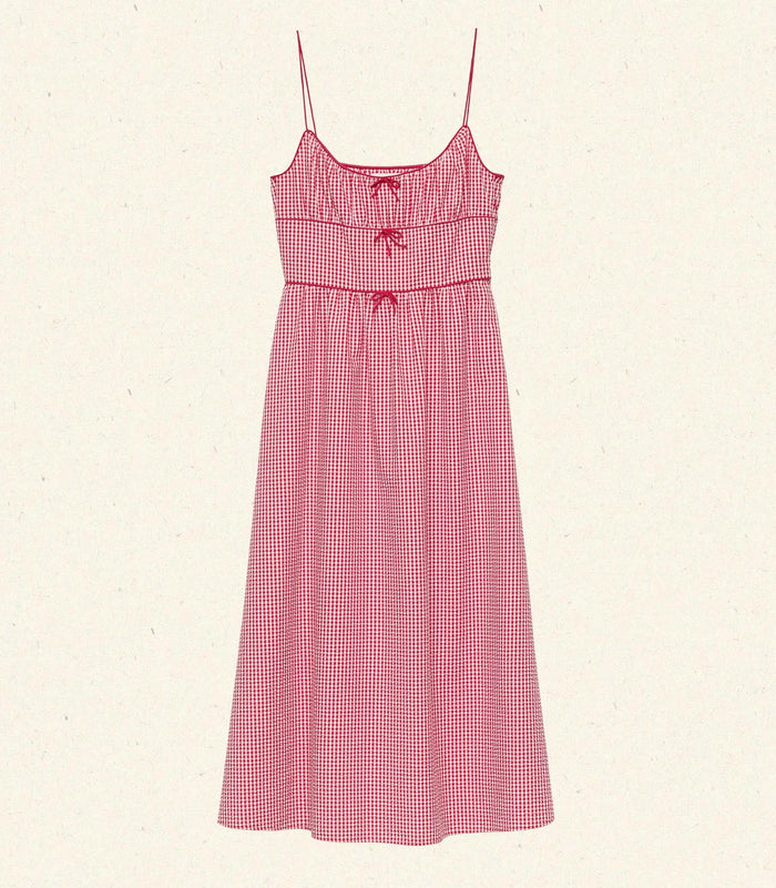 Dôen BELLINE DRESS IN ROUGE LA MADDALENA GINGHAM