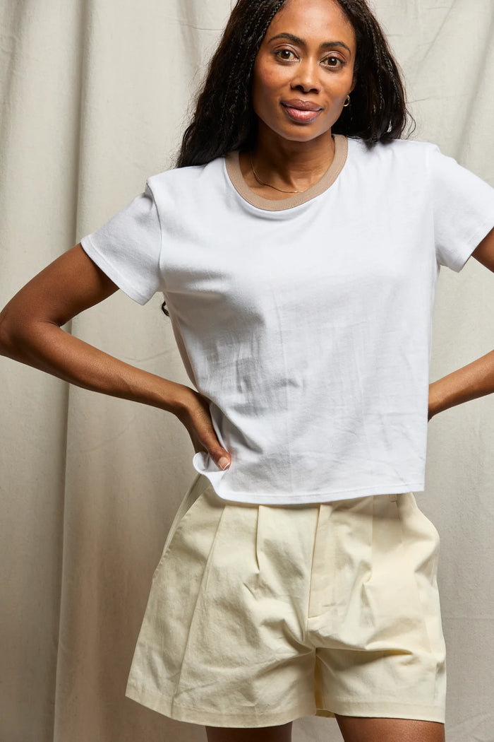 Perfectwhitetee billie cotton jersey ringer tee