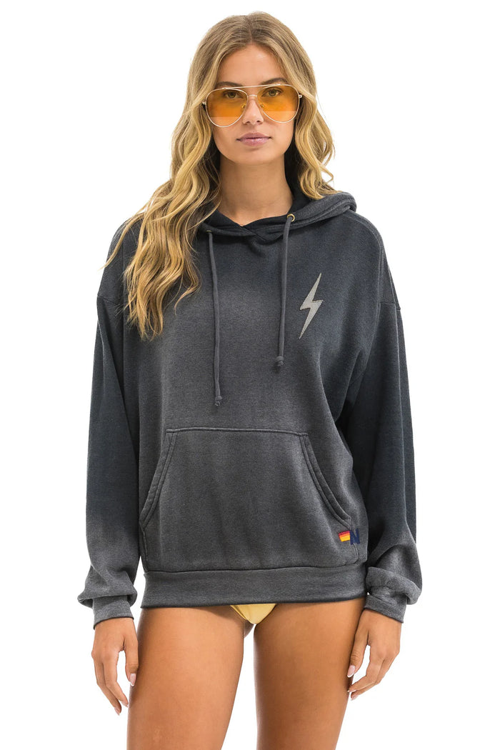 Aviator Nation BOLT STITCH 2 RELAXED PULLOVER HOODIE - FADED SMOKE
