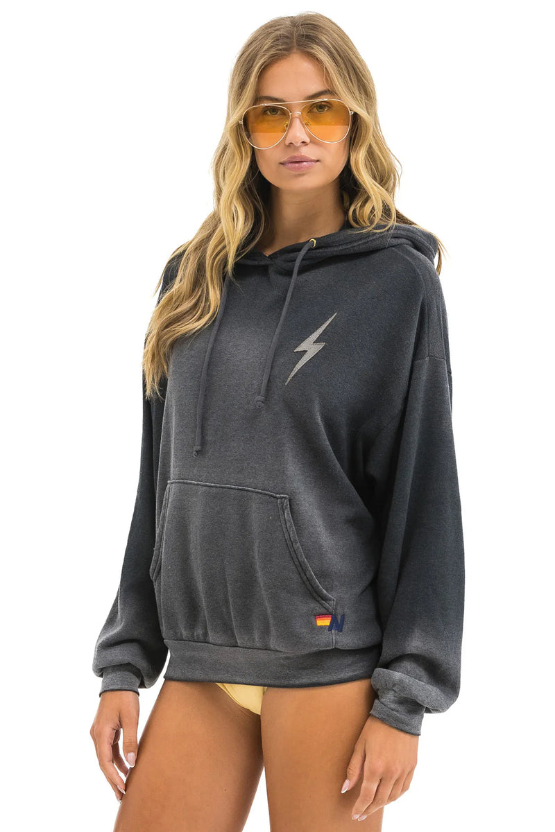 Aviator Nation BOLT STITCH 2 RELAXED PULLOVER HOODIE - FADED SMOKE