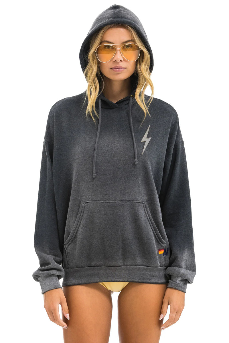 Aviator Nation BOLT STITCH 2 RELAXED PULLOVER HOODIE - FADED SMOKE