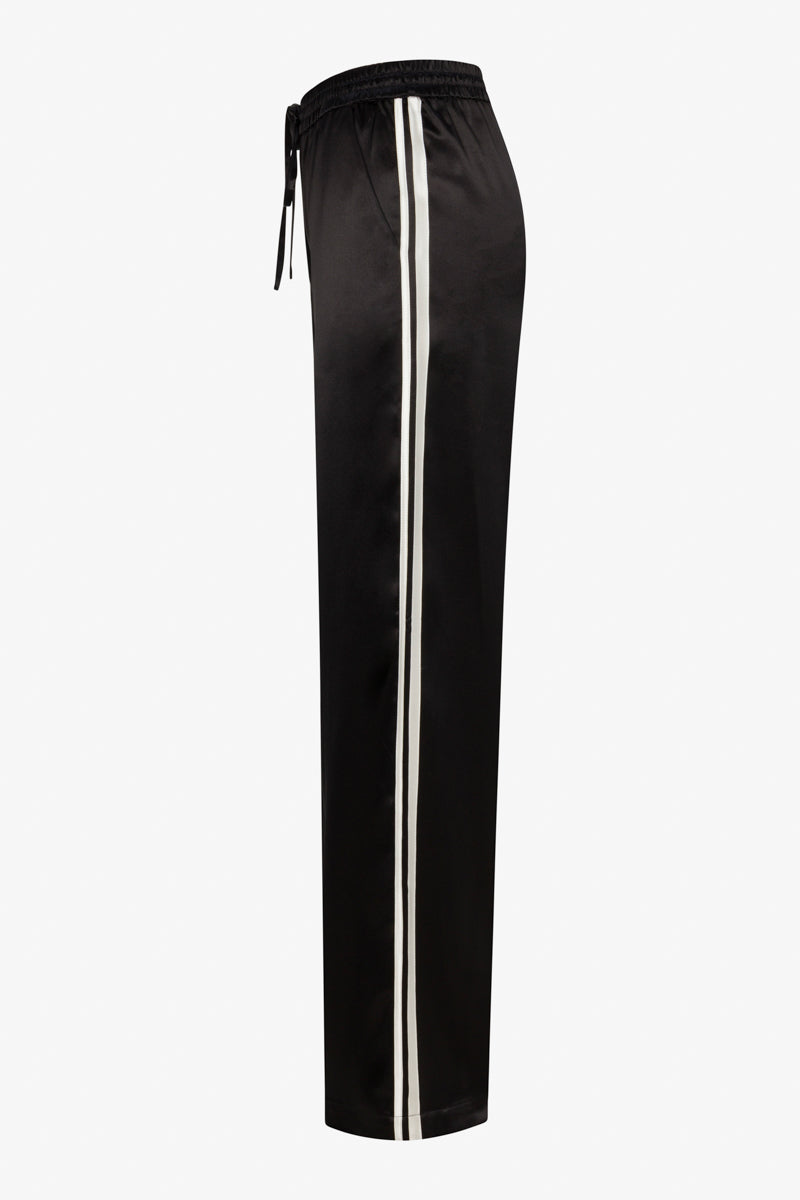 SPRWMN Silk Baggy Athletic Pants Black/White
