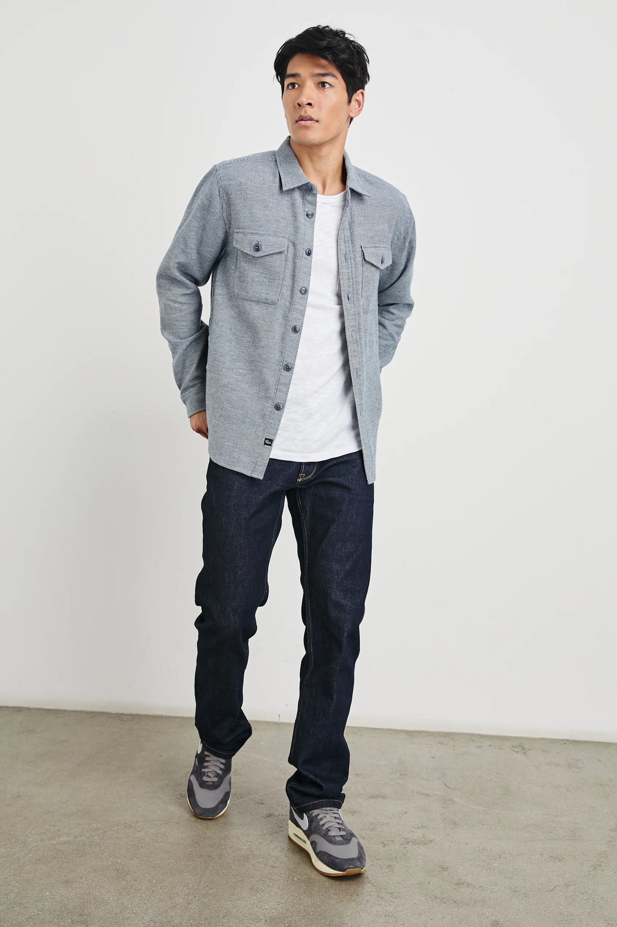 Rails Burr Shirt Jacket - Denim White