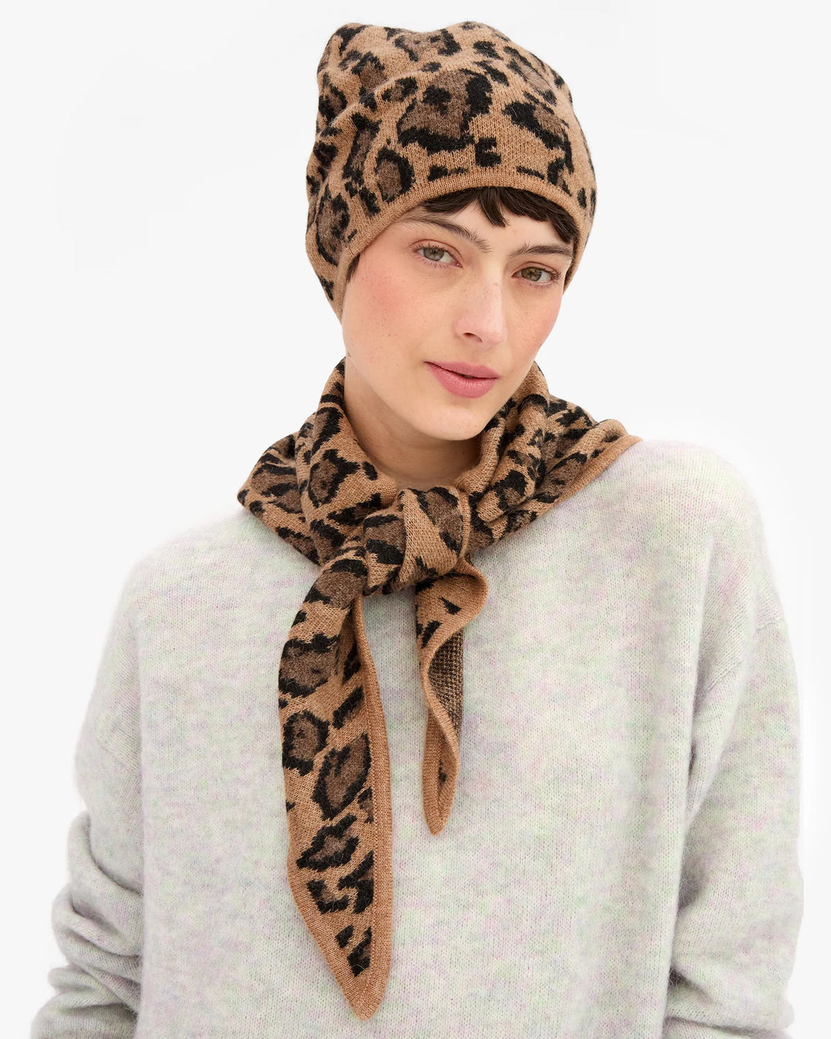 Clare V. BEANIE Camel Jaguar