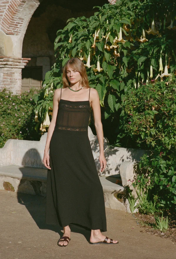 Ciao Lucia Beverly Black Georgette Silk Dress