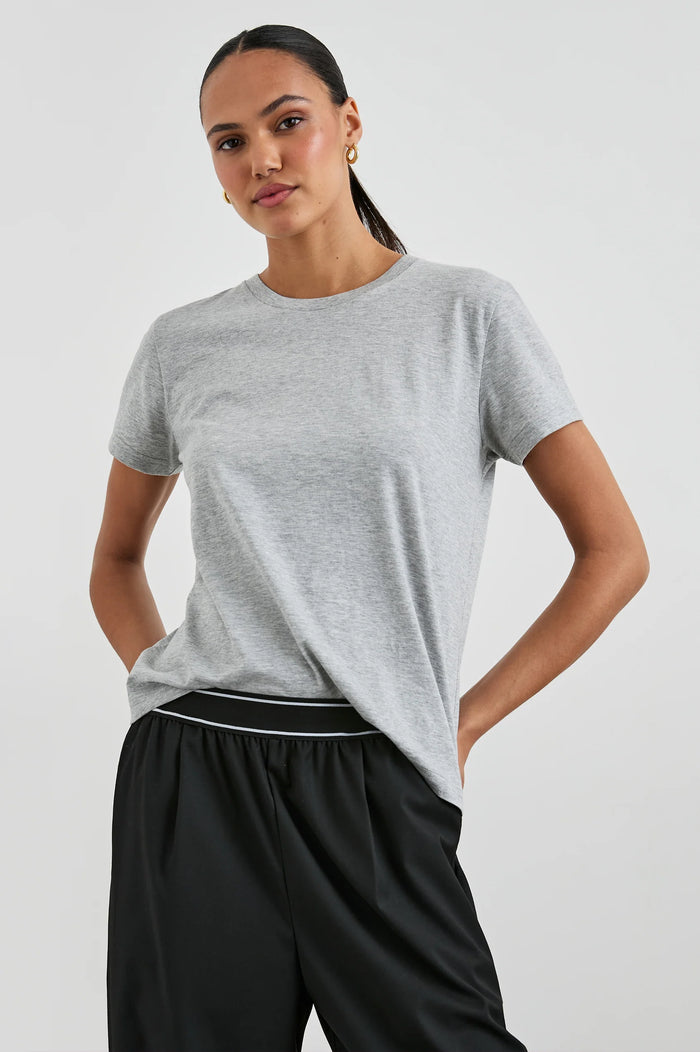 RAILS Classic Crew Neck T-Shirt White & Heather Grey