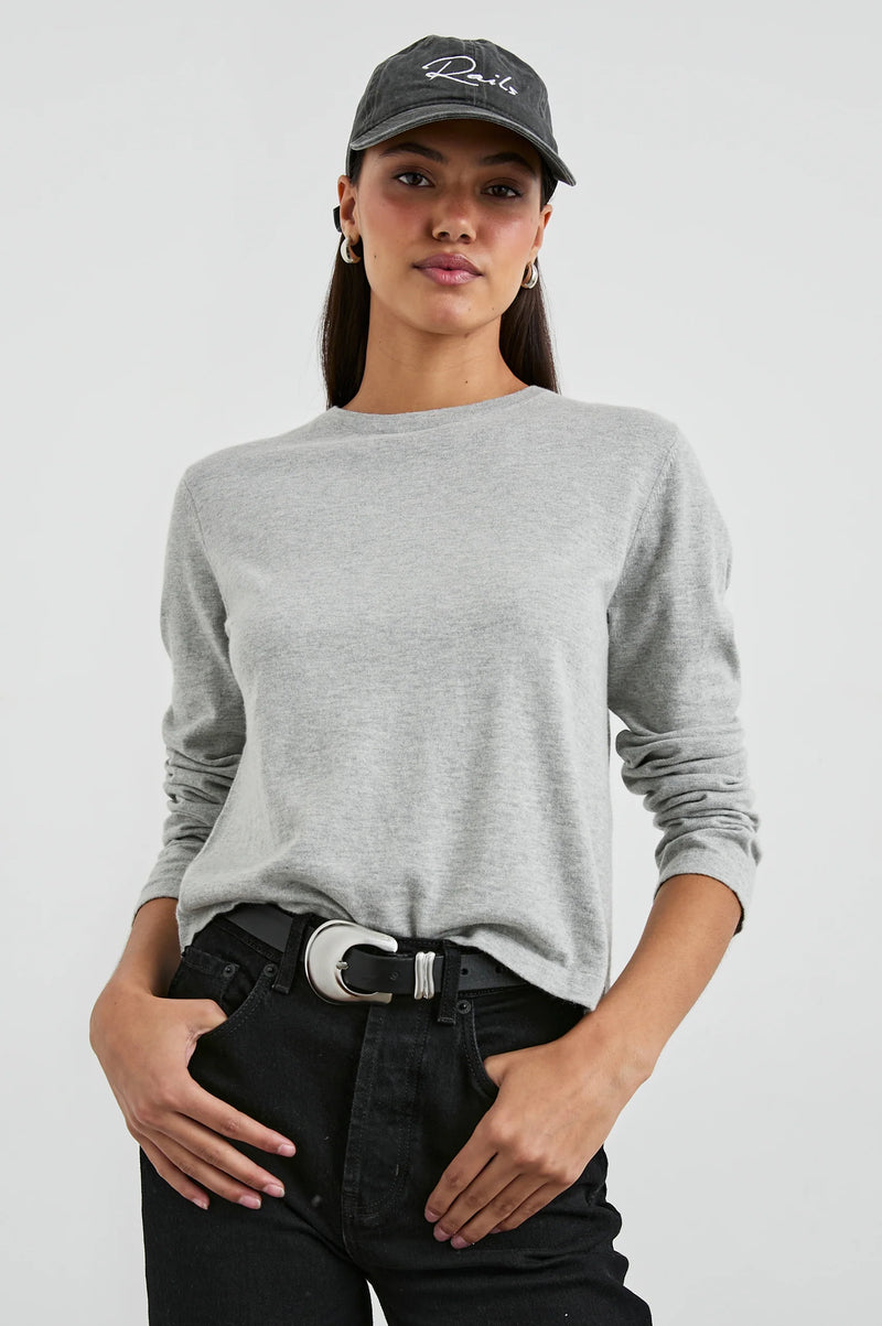 Rails Cotton Cashmere Long Sleeve Tee Heather Grey