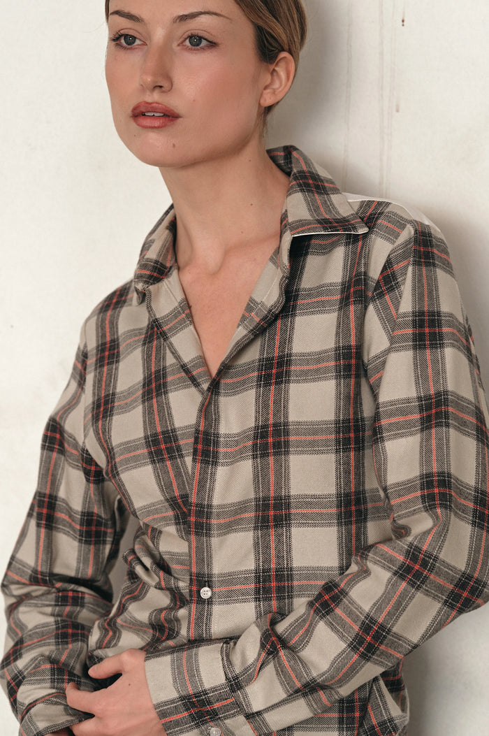 WEAR CISSA The DAILY Shirt, Japanese Flannel WHITE PLAID