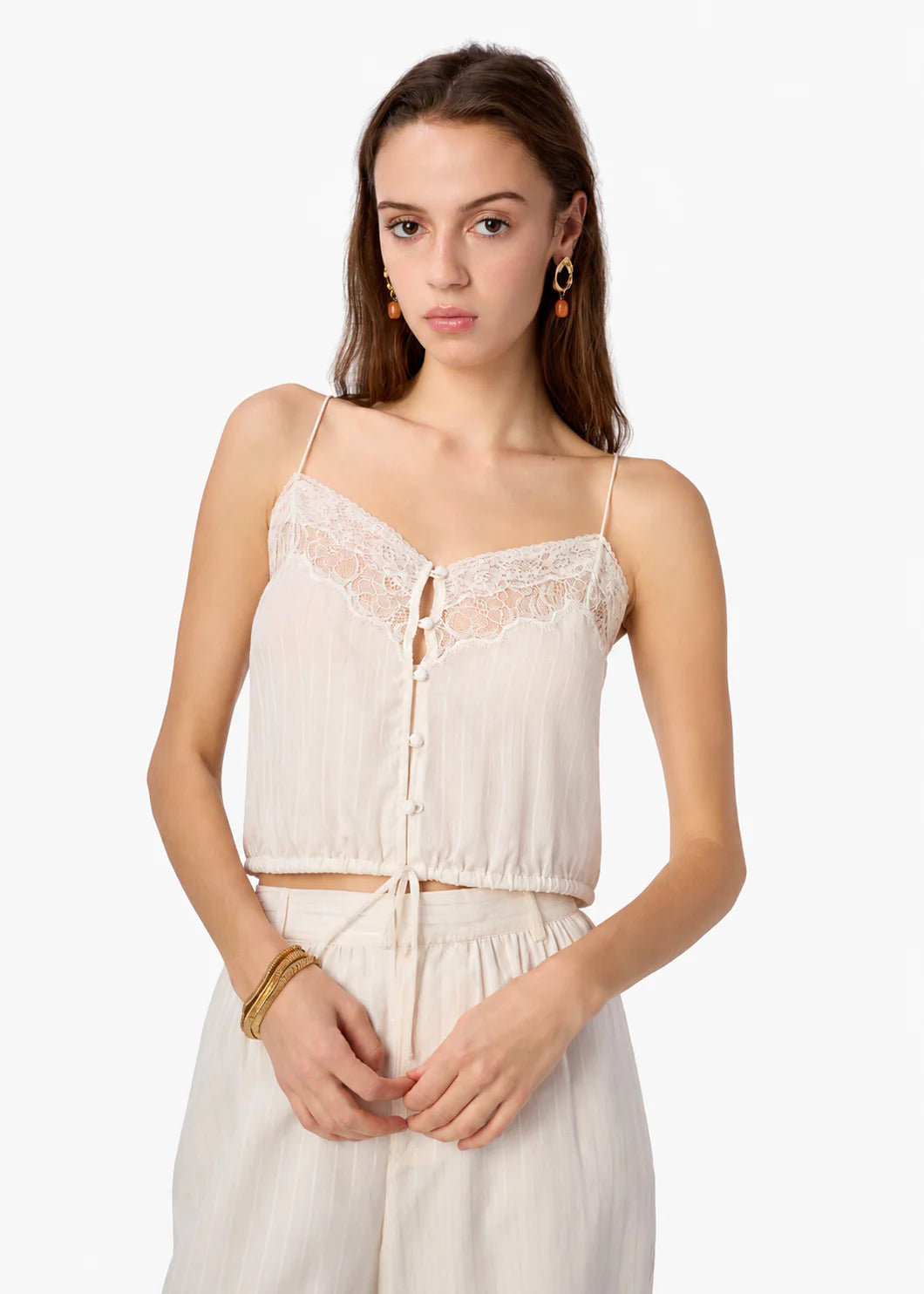 Cami NYC LIBI COTTON SILK CAMISOLE MACADAMIA LIGHTWEIGHT