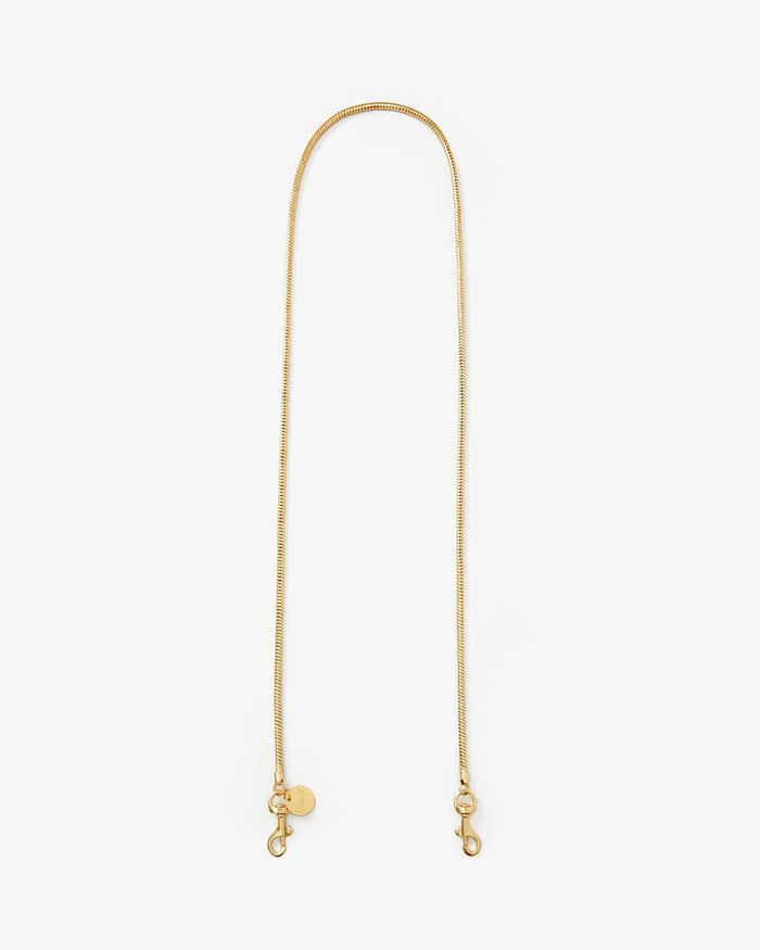 Clare V. Snake Chain Crossbody Strap Vintage Gold