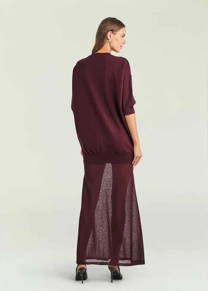 SEROYA ARWEN KNIT MAXI DRESS Bordeaux