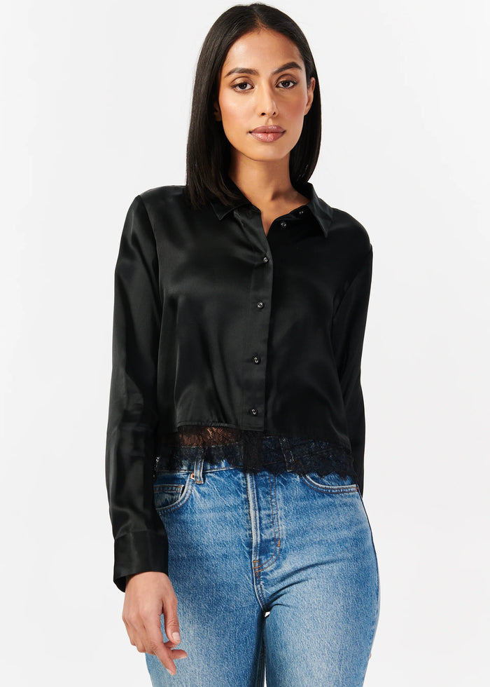 Cami Nyc RENNIE CROPPED BLOUSE BLACK