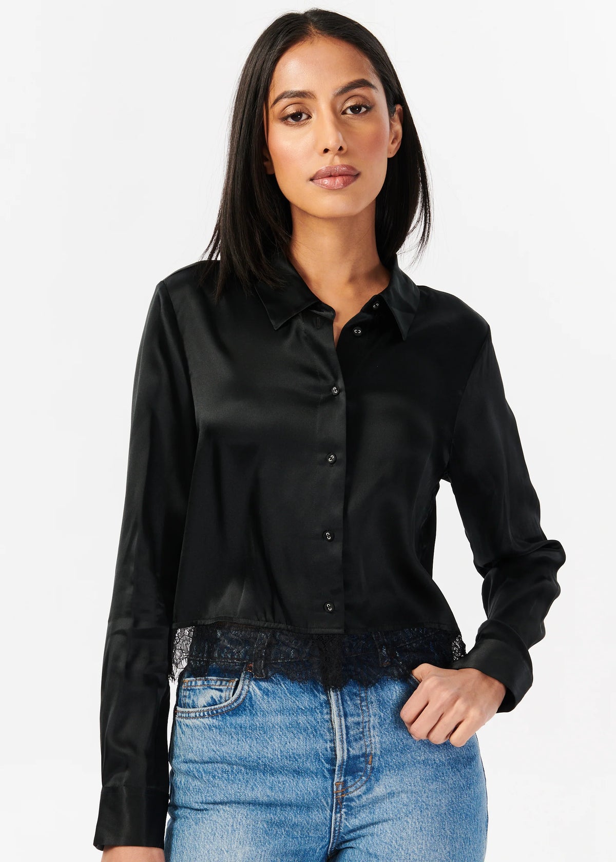 Cami Nyc RENNIE CROPPED BLOUSE BLACK